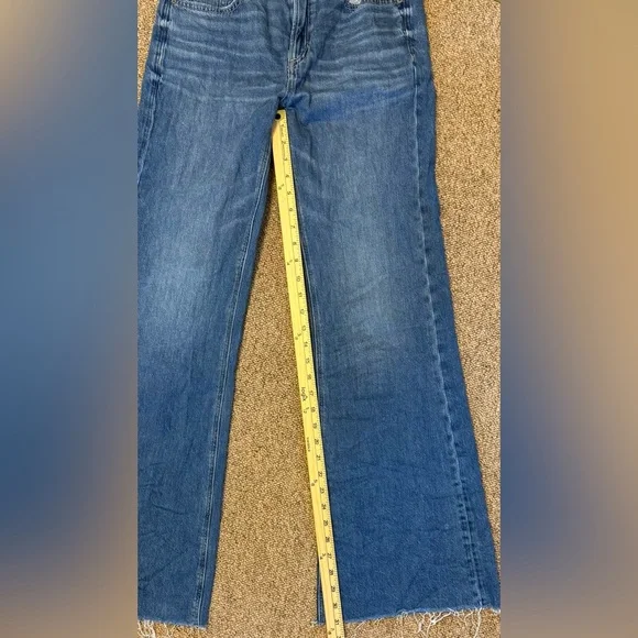 American Eagle Low Rise Baggy Flare Jeans Women’s Size 0 Denim Blue Jeans - Picture 6 of 8